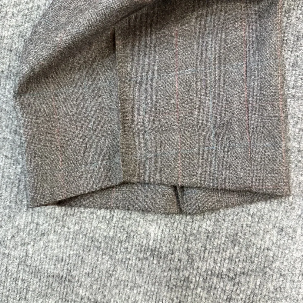Vintage Flannel Dress Pants Mens 40x29 Gray Wool Pinstripe Flat Front Trousers